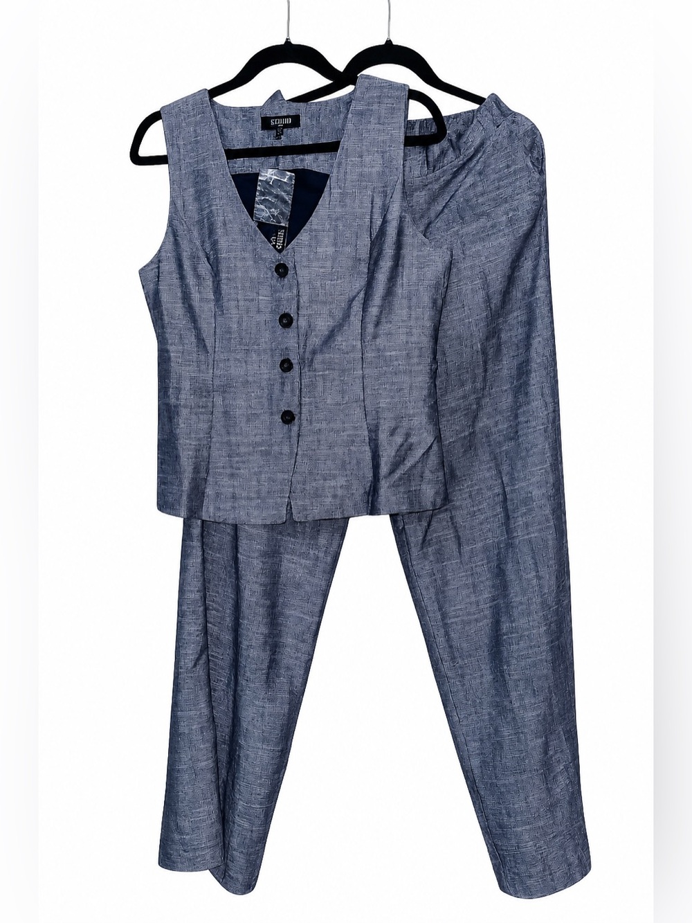 NWT Studio by The Workshop 2-Piece Boutique Linen-Look vest and pants set